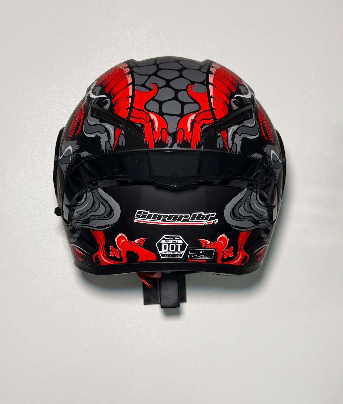 Super Air SP-902 Red helmet side view with open visor