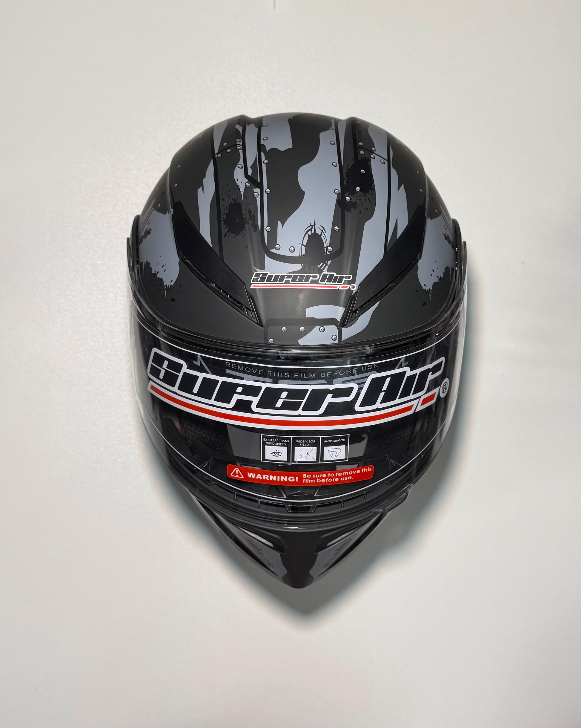 Super Air SP-902 Army helmet side view with shark mouth and Global Army graphic