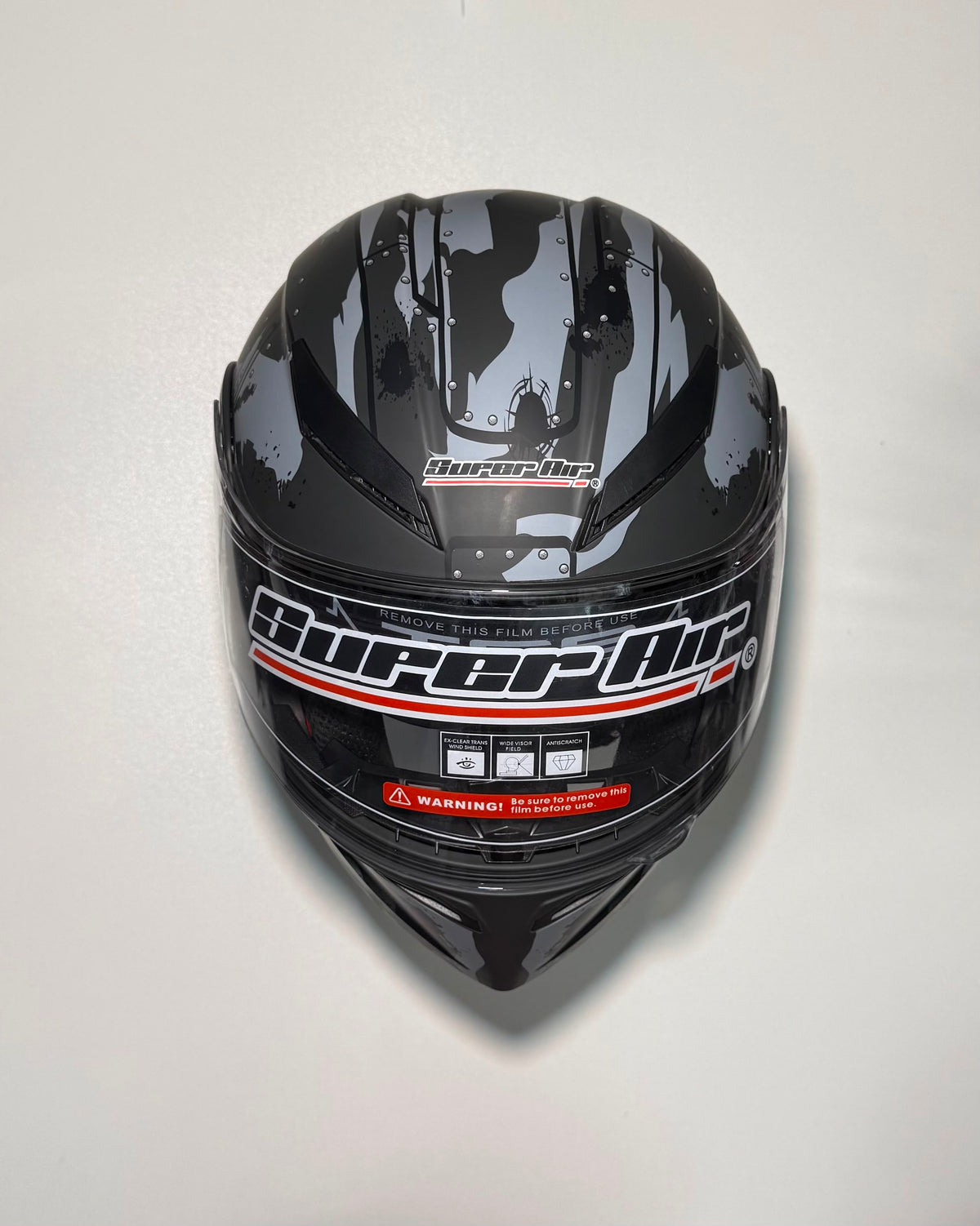Super Air SP-902 Army helmet side view with shark mouth and Global Army graphic
