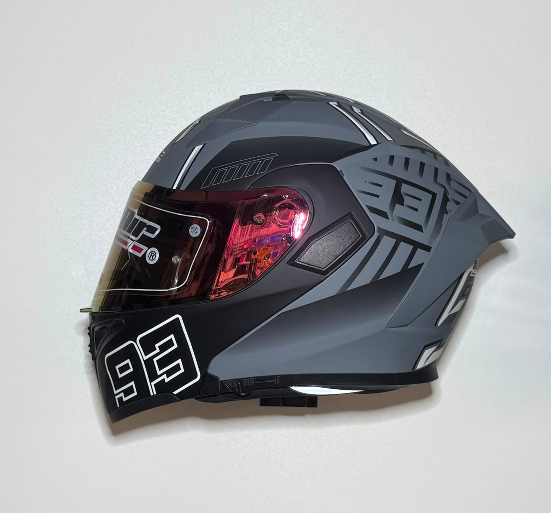Super Air SP-918 Pro Series Race Performance helmet front view with Super Air branding and iridium visor