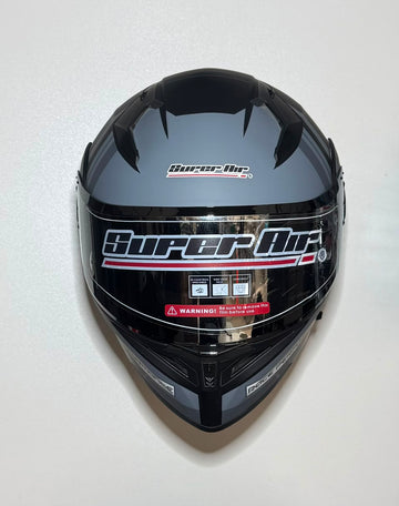 Super Air SP-918 Pro Series matte black Race Performance helmet front view