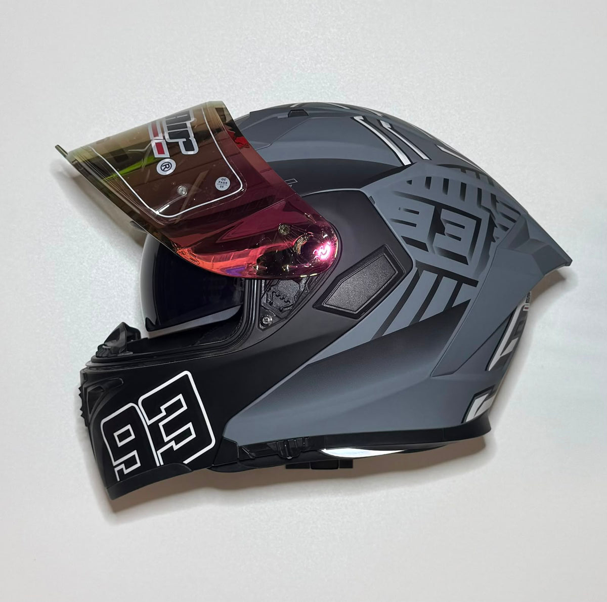 Super Air SP-918 Pro Series Race Performance helmet front view with Super Air branding and iridium visor